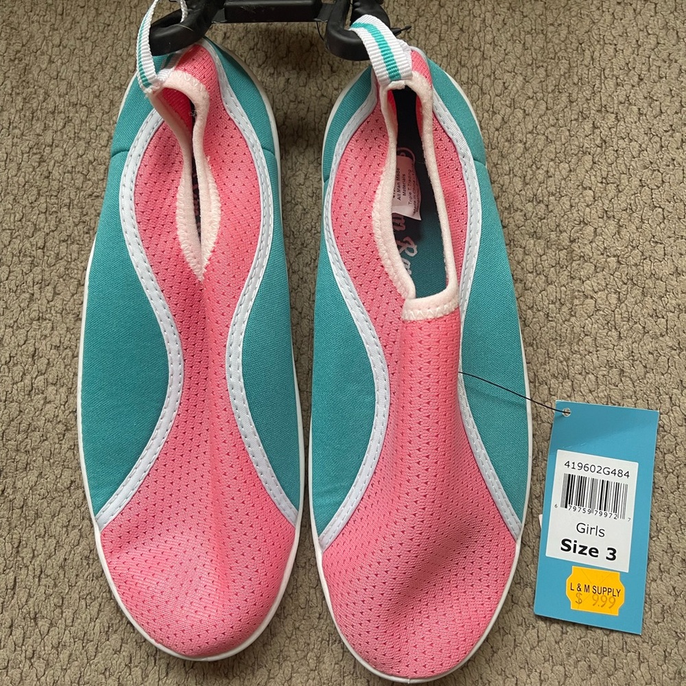Girls' Pink and Teal Water Shoes